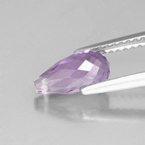 Ametista violeta natural 1,28ct, briolete, VVS
