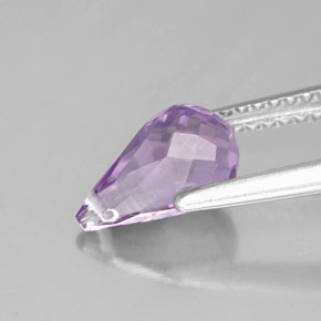 Ametista violeta natural 1,41ct, briolete, VVS-VS