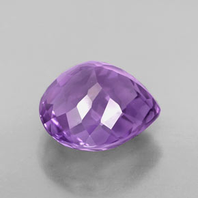Ametista violeta natural 4,84ct, formato de pêra, VVS