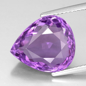 Ametista violeta natural 6,22ct, formato de pêra, VVS