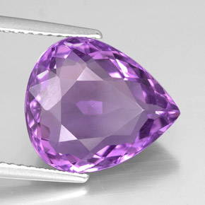 Ametista violeta natural 6,22ct, formato de pêra, VVS