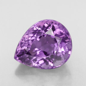 Ametista violeta natural 6,85ct, formato de pêra, VVS