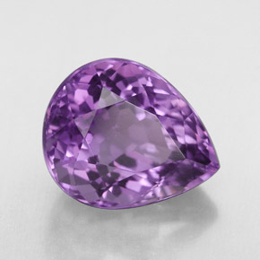Ametista violeta natural 6,85ct, formato de pêra, VVS