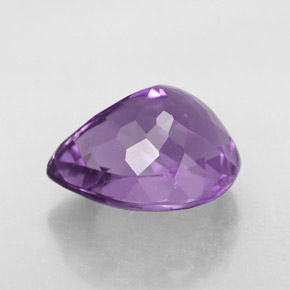 Ametista violeta natural 6,85ct, formato de pêra, VVS