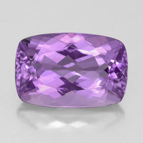 Ametista violeta natural 4,93ct, almofada cortada, VVS