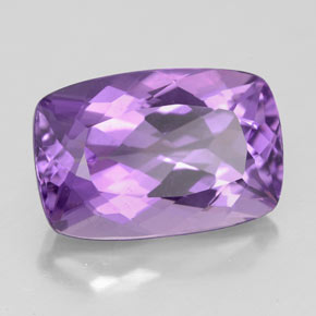 Ametista violeta natural 4,93ct, almofada cortada, VVS