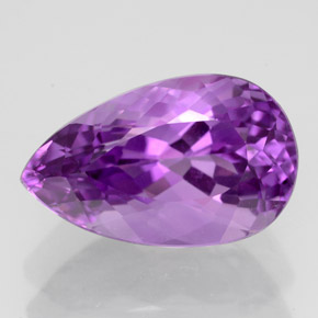 Ametista violeta natural 4,77ct, formato de pêra, VVS