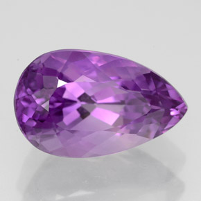 Ametista violeta natural 4,77ct, formato de pêra, VVS