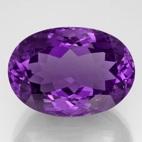 Ametista violeta natural 54,73ct, corte oval, IF