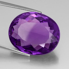 Ametista violeta natural 30,82ct, corte oval, VVS