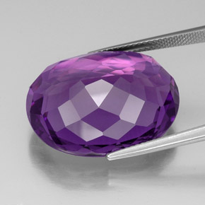 Ametista violeta natural 30,82ct, corte oval, VVS