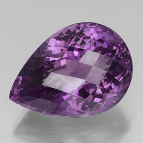 Ametista violeta natural 27,20ct, formato de pêra, VVS
