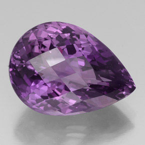 Ametista violeta natural 27,20ct, formato de pêra, VVS