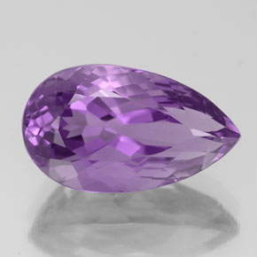 Ametista violeta natural 4,46ct, formato de pêra, VS