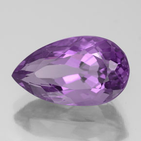 Ametista violeta natural 4,46ct, formato de pêra, VS