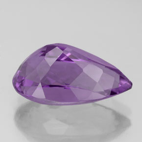 Ametista violeta natural 4,46ct, formato de pêra, VS