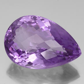 Ametista violeta natural 57,89ct, formato de pêra, VS