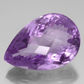 Ametista violeta natural 57,89ct, formato de pêra, VS