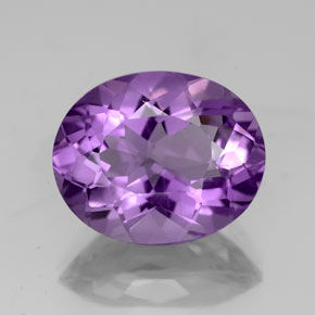 Ametista violeta natural 3,96ct, corte oval, VS