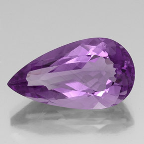 Ametista violeta natural 20,93ct, formato de pêra, VS