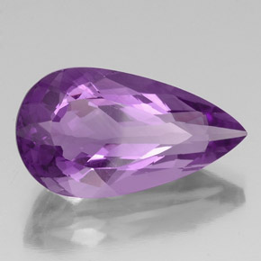 Ametista violeta natural 20,93ct, formato de pêra, VS