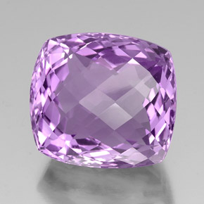 Ametista violeta natural 39,70ct, almofada cortada, VVS