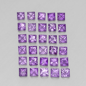 Pedras preciosas de ametista violeta natural de  ct, quadrado, VS