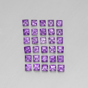 Pedras preciosas de ametista violeta natural de 3,73 ct, quadrado, VS