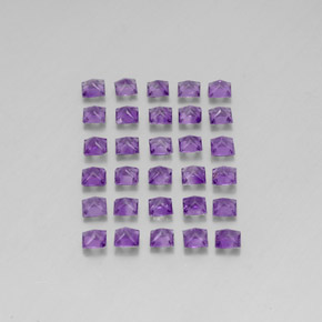 Pedras preciosas de ametista violeta natural de 3,73 ct, quadrado, VS