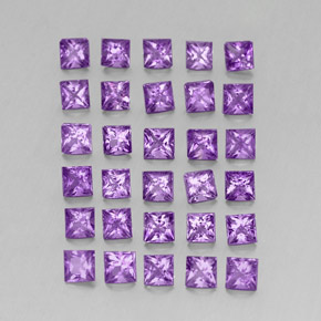 Pedras preciosas de ametista violeta natural de  ct, quadrado, VS