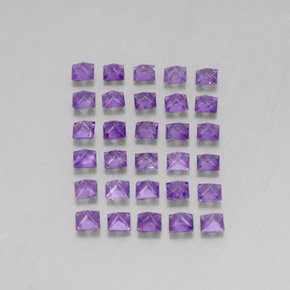 Pedras preciosas de ametista violeta natural de 3,77 ct, quadrado, VS-SI