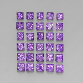 Pedras preciosas de ametista violeta natural de  ct, quadrado, VS