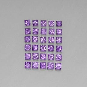 Pedras preciosas de ametista violeta natural de 3,67 ct, quadrado, VS