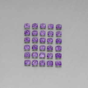 Pedras preciosas de ametista violeta natural de 3,67 ct, quadrado, VS
