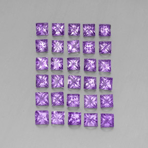 Pedras preciosas de ametista violeta natural de 3,59 ct, quadrado, VS