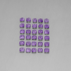 Pedras preciosas de ametista violeta natural de 3,59 ct, quadrado, VS