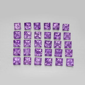 Pedras preciosas de ametista violeta natural de  ct, quadrado, VS