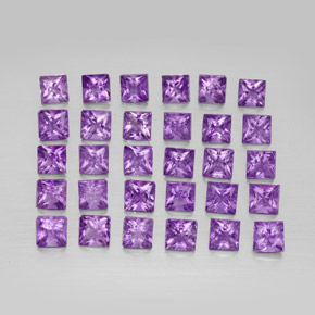 Pedras preciosas de ametista violeta natural de  ct, quadrado, VS