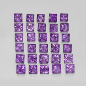 Pedras preciosas de ametista violeta natural de  ct, quadrado, VS