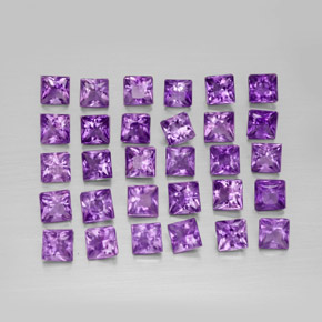 Pedras preciosas de ametista violeta natural de  ct, quadrado, VS
