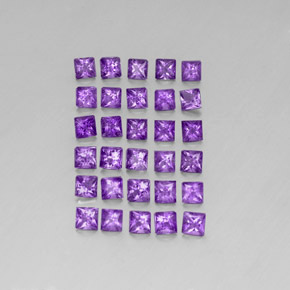 Pedras preciosas de ametista violeta natural de 3,79 ct, quadrado, VS