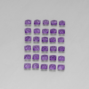 Pedras preciosas de ametista violeta natural de 3,79 ct, quadrado, VS