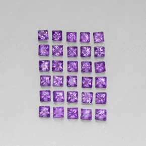 Pedras preciosas de ametista violeta natural de 3,81 ct, quadrado, VS