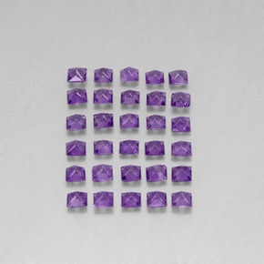 Pedras preciosas de ametista violeta natural de 3,81 ct, quadrado, VS