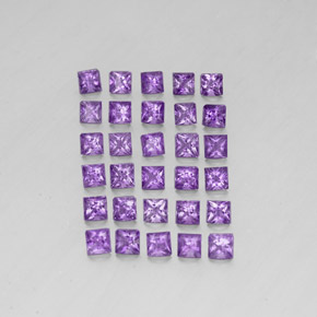 Pedras preciosas de ametista violeta natural de 3,64 ct, quadrado, VS