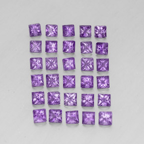 Pedras preciosas de ametista violeta natural de 3,64 ct, quadrado, VS