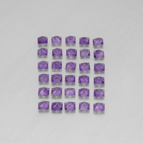 Pedras preciosas de ametista violeta natural de 3,64 ct, quadrado, VS