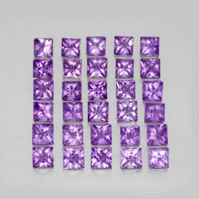 Pedras preciosas de ametista violeta natural de  ct, quadrado, VS