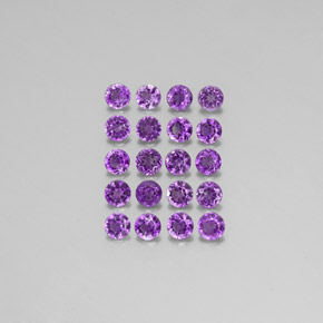 Pedras preciosas de ametista violeta natural de  ct, corte redondo, VS