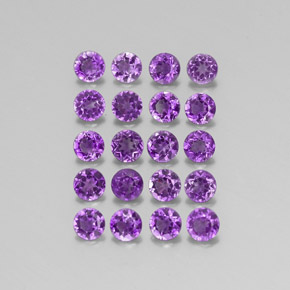 Pedras preciosas de ametista violeta natural de  ct, corte redondo, VS
